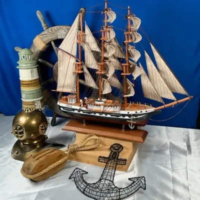 Sale Photo Thumbnail #5: This was a family that loved all things nautical and they enjoyed entertaining guests. A lot of the household items are of higher quality. Enjoy and happy bidding!