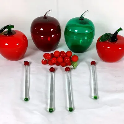 Art Glass Fruit and Stir Sticks 