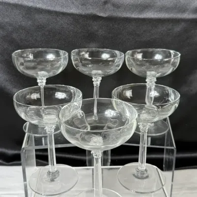 Vintage Lead Crystal Champagne Glasses (6)