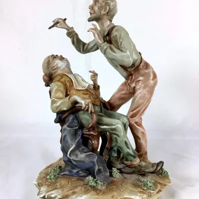 Vintage German Porcelain Barber Shop Figure 