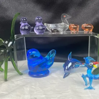 Colorful Vintage Art Glass Animals 