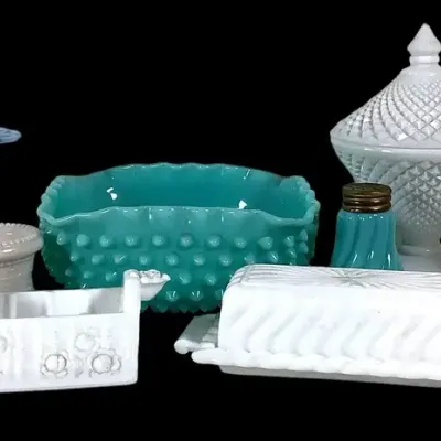 (11)Vintage Colored & Milk Glass, Jeannette, St. Clair & More