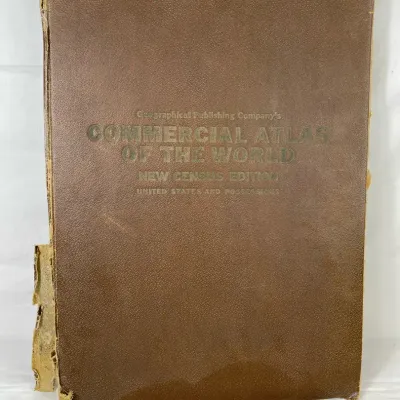1933 - Oversized Commercial Atlas Of The World & New Census Edition 