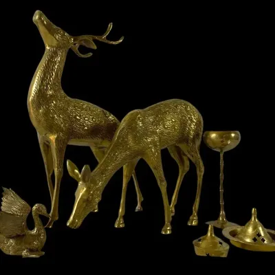 Brass Lot - Large Deer, Duck, And Incense Burners