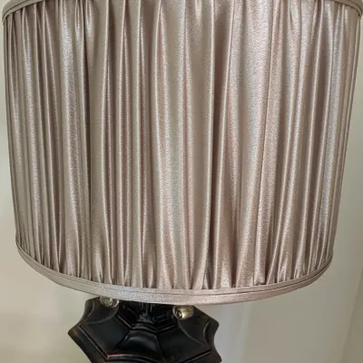 Traditional Style Table Lamp with Pleated Fabric Shade