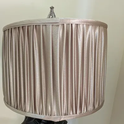 Traditional Style Table Lamp with Pleated Fabric Shade