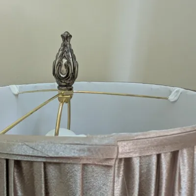 Traditional Style Table Lamp with Pleated Fabric Shade