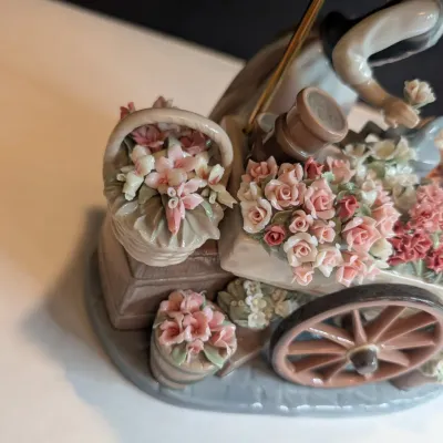 1983 Lladro Figurine #1454 "Flowers Of The Season" Stands 12" Tall x 10 1/2" Wide x 7" Long No Box #39