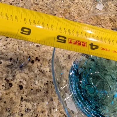 Set Of 7 - Hand Blown Amber & Blue Martini Glasses From The Pier 1 Collection #5