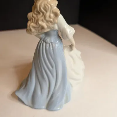 House Of Lloyd 1994 Blonde Girl Maiden Porcelain Figurine Potpourri Planter Stands No Box 7" Tall #83