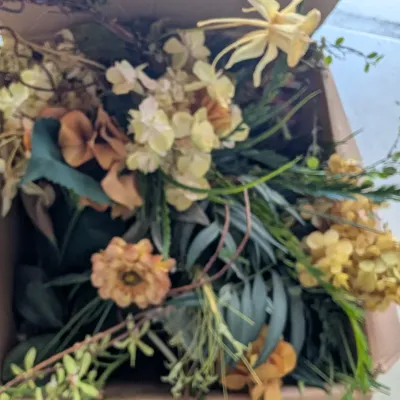 Box Of Faux Flowers