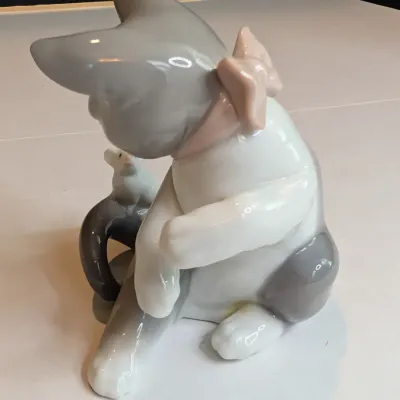1984 Lladro Figurine Cat & Mouse #5236 Stands 3" Tall x 2 3/4" Wide #53