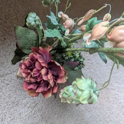 Pair of Faux Floral & Botanical Centerpieces in Bases