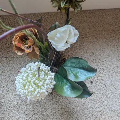Pair of Faux Floral & Botanical Centerpieces in Bases