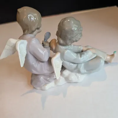 1990 Lladro Figurine "Angel Care" #5727 Stands 5" Tall x 6" Long No Box #46a