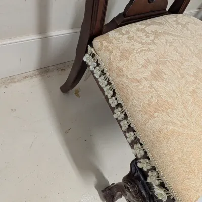 Pair of Vintage Chippendale Style Carved Side Chairs