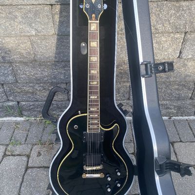 1970s Morris Les Paul Custom Copy Black MIJ Japan + Grover Tuners & Hard Case