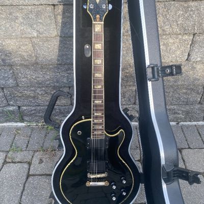 1970s Morris Les Paul Custom Copy Black MIJ Japan + Grover Tuners & Hard Case