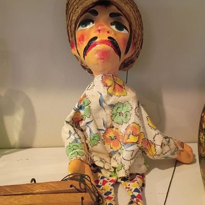 Vintage papier-mache marionette puppet