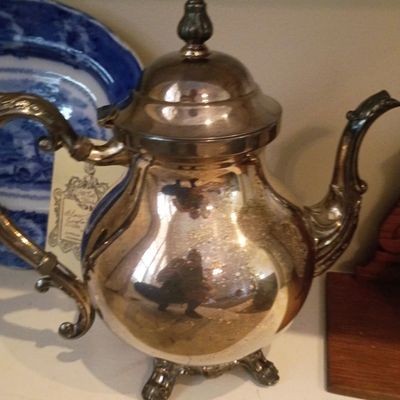 Silverplate footed teapot