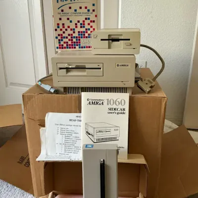 Amiga Sidecar, External Hard drive, Amiga Computer Starter Kit & Microbiotics Starboard, 