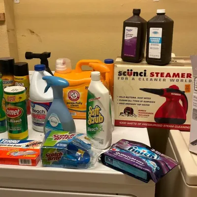 Cleaning Supplies, Scunci Electric Steamer, Black And Decker Pivot Vac 