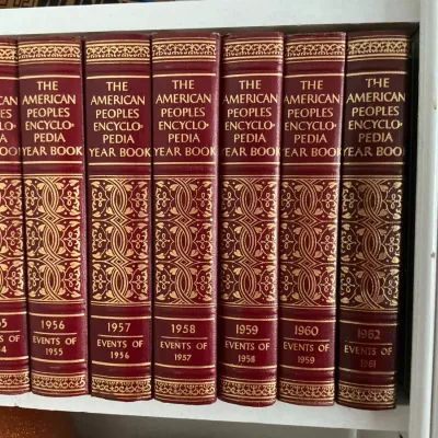 The American peoples encyclopedia Year Book Volumes 1955 - 60, and 1962
