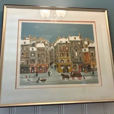 Framed Limited-edition Lithograph, Artist Michel Delacroix