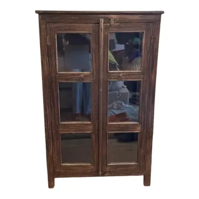 Rustic wooden display cabinet 
