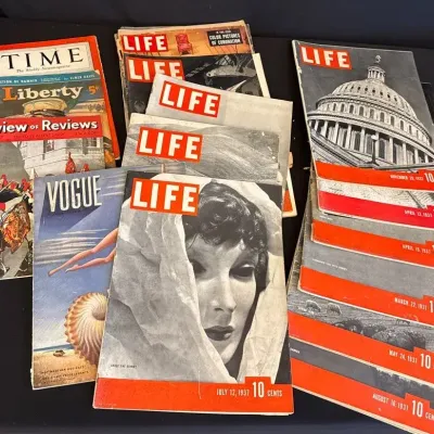 1937 Time, Vogue magazines 