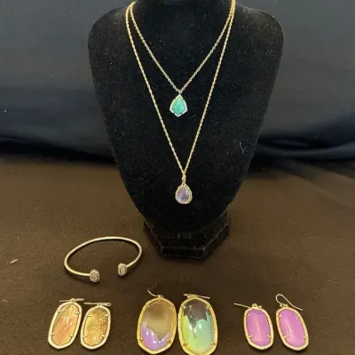 Kendra Scott earrings, necklaces and bracelet 