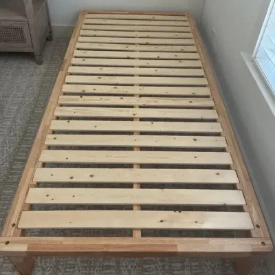Light Pine, Single Wooden Bed Frame - Lot 2