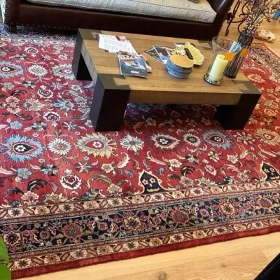 9x14’ Traditional Hand Knotted Persian Style Rug Of Red And Navy’s