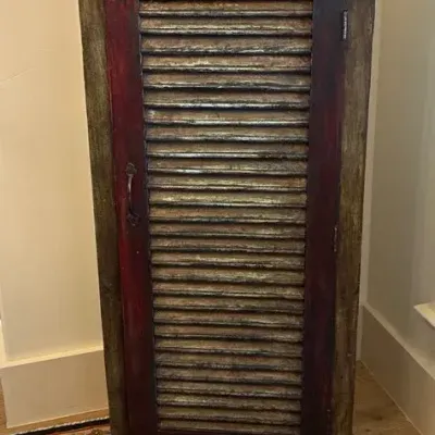 Rustic Louvered Door Cabinet