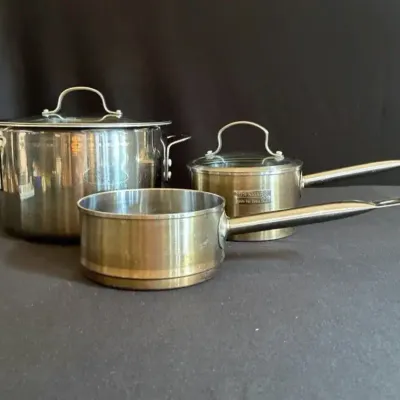 Calphalon Pot W/ Lid, Denmark Tools For Cooks Small Pot & Stainless Steel Sauce Pot