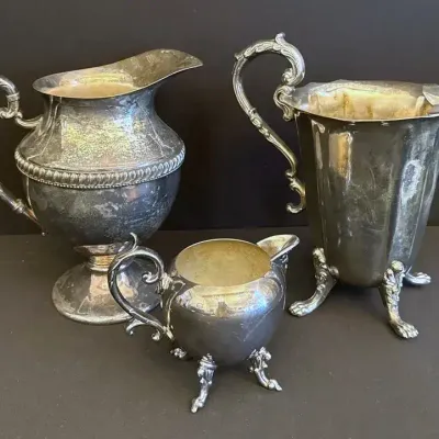 Silver on Copper pitchers 