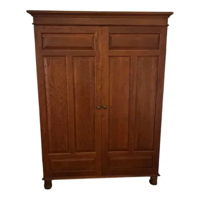 Keller Furniture Co. Vintage Solid Oak Wardrobe Armoire 