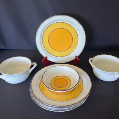 Vintage Midwinter Stonehenge “Sun” Stoneware Dinnerware – Made in England And To William Sonoma Bowl
