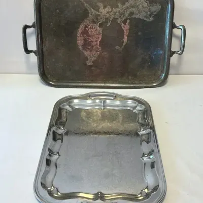 Pair of Silver Plated Platters 