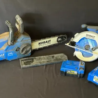 Kobalt 24V MAX Brushless Tool Lot – Chainsaw, Circular Saw, 3 Batteries & Charger