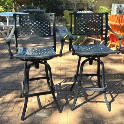 Cast Aluminum Patio Swivel Bar Stools