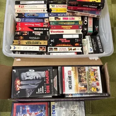 Large Lot of DVDs and VHSs 