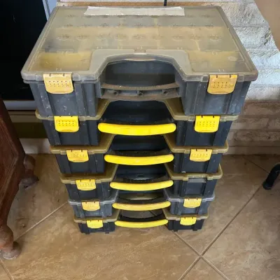 6-Piece Stackable Hardware & Small Parts Organizer Case Set