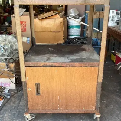Metal Utility Cart with Wheels, Locking Casters 