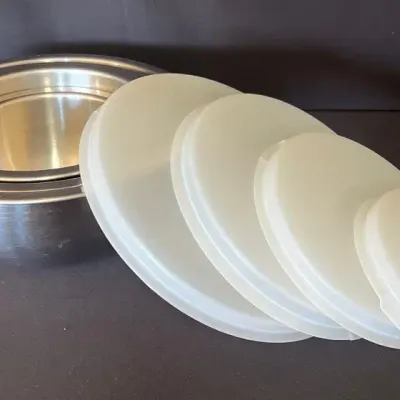 Wolfgang Puck Stainless Steel Nesting Bowls with Lids – 8-Piece Set