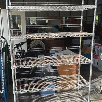 6ft Metal Utility Shelving - On Wheels