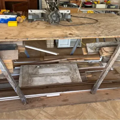 Extra Large Workshop Bench (Includes Table Top And Two Metal Sawhorses)