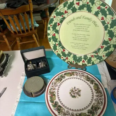 Godinger Silverplate & Porcelain Decorative Serving Piece