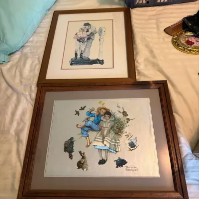 Pair of Framed Norman Rockwell Prints – Children & Golf Theme