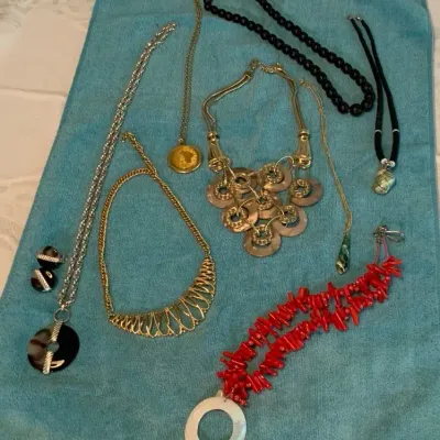 Assorted Statement & Pendant Necklace Lot – Coral, Coin, Shell & Mixed Metal